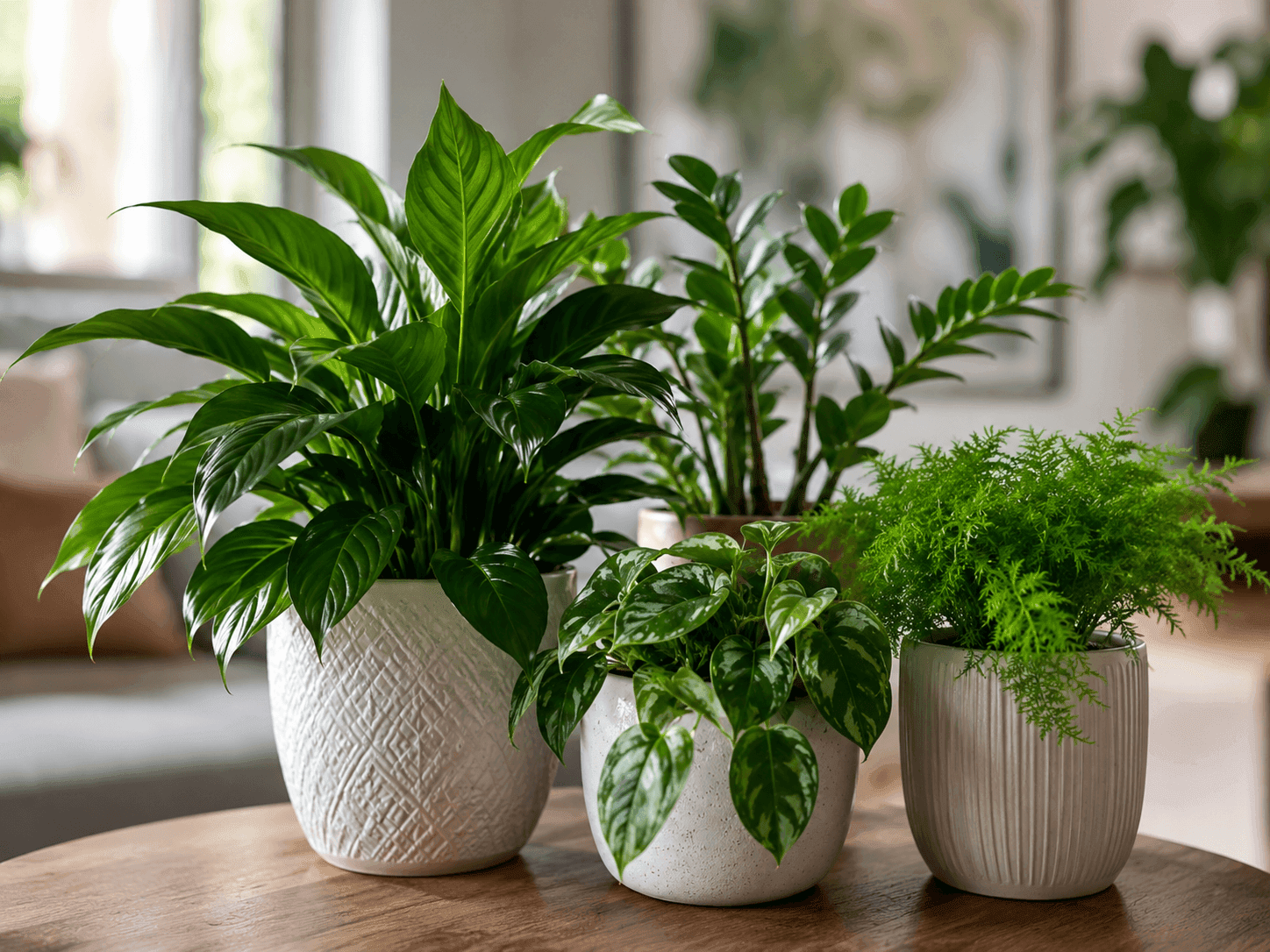Healthy potted indoor plants